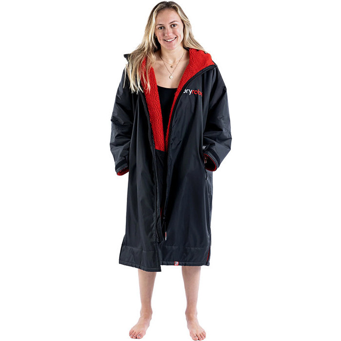 Dryrobe Advance Long Sleeve Change Robe V3 DR104V3 - Black / Red